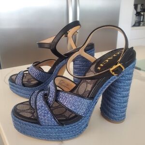 Coach platform heels sandals shoes